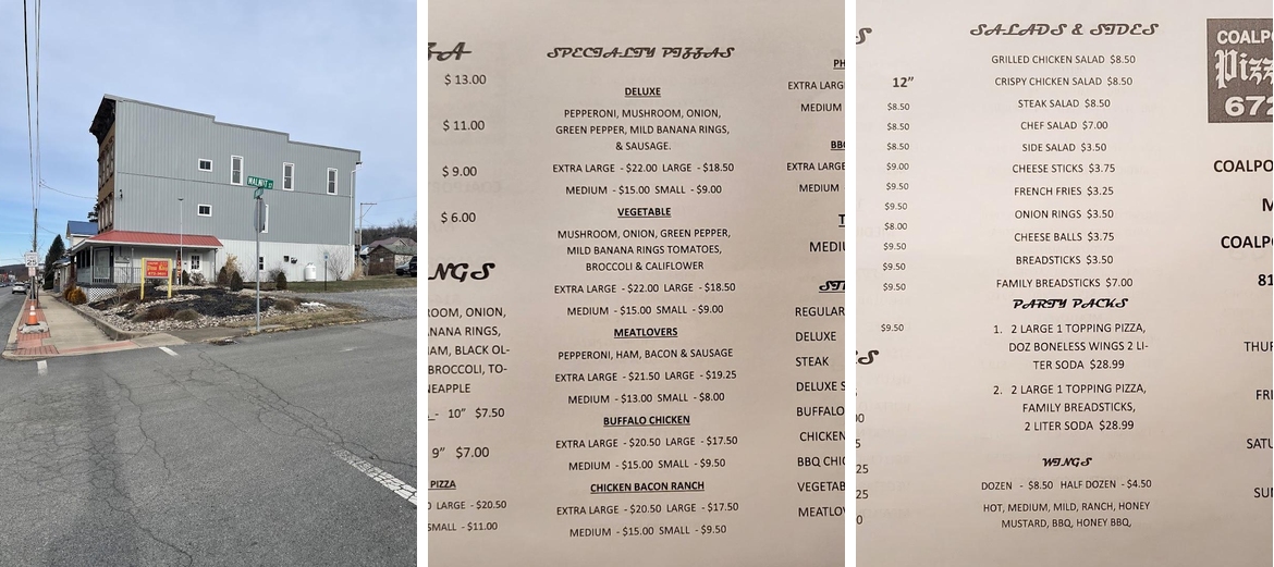 Pizza King Menu
